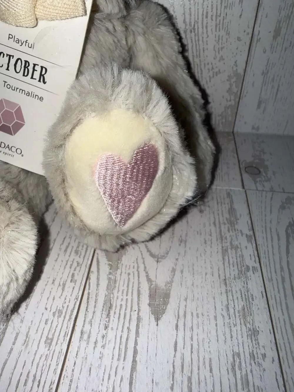 DEMDACO Birthstone Plush Bear October Pink Tourmaline